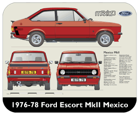 Ford Escort MkII Mexico 1976-78 Place Mat, Small